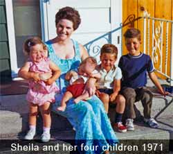 Sheila and her four children 1971